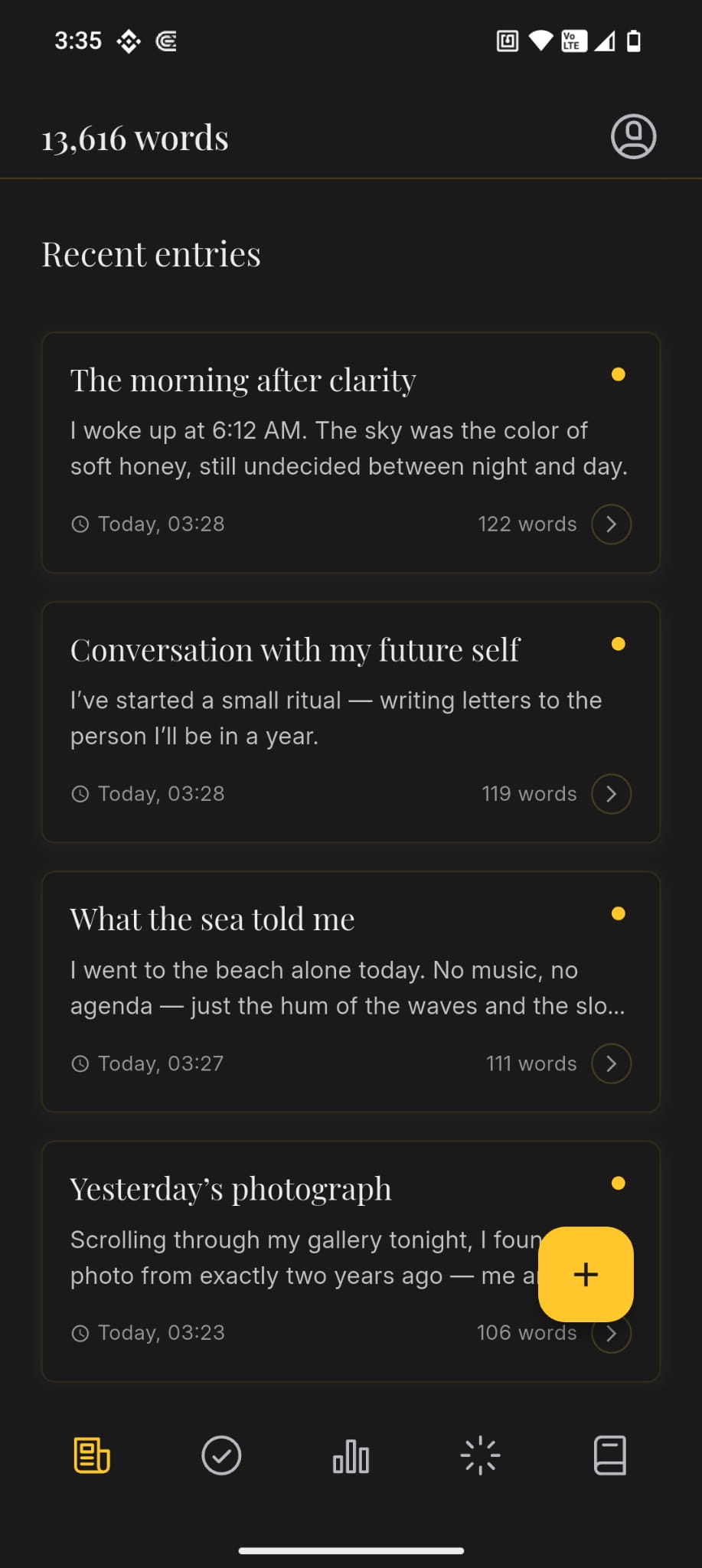 Baio app main screen